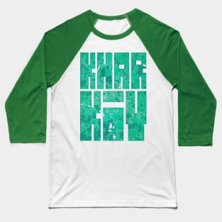 Kharkiv, Ukraine City Map Typography - Watercolor Baseball T-Shirt